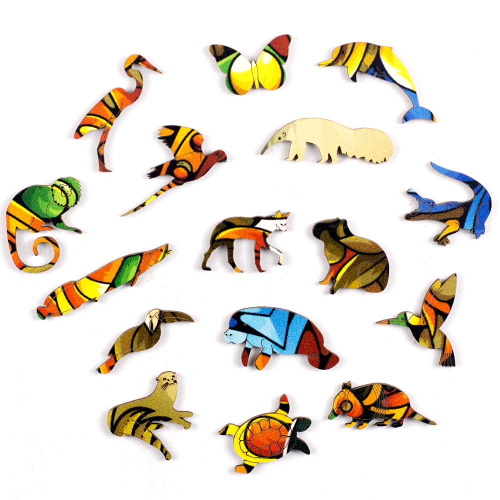 Peças Temáticas do Quebra-Cabeça do Lobo-Guará