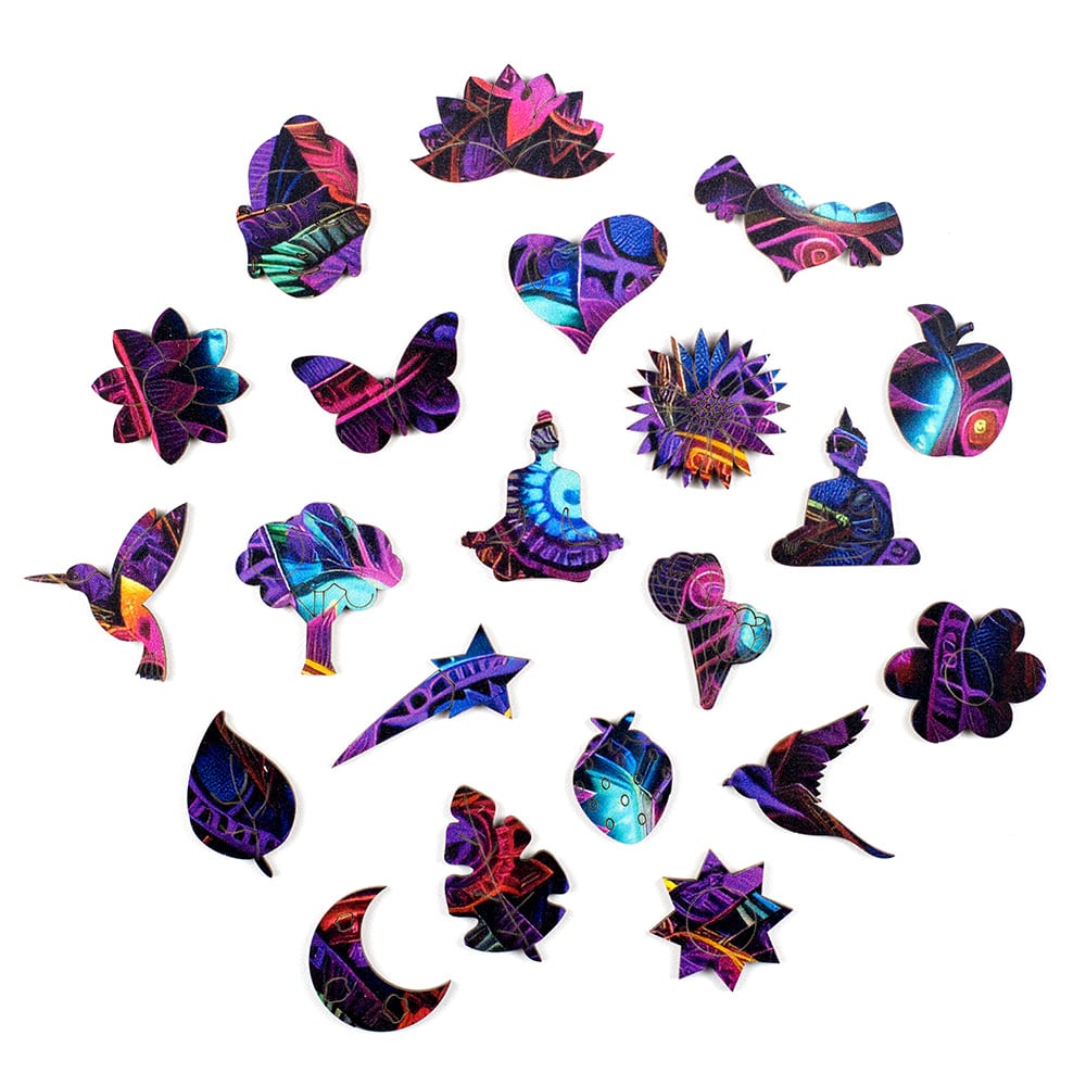Peças da Mandala de Madeira da Espiritualidade