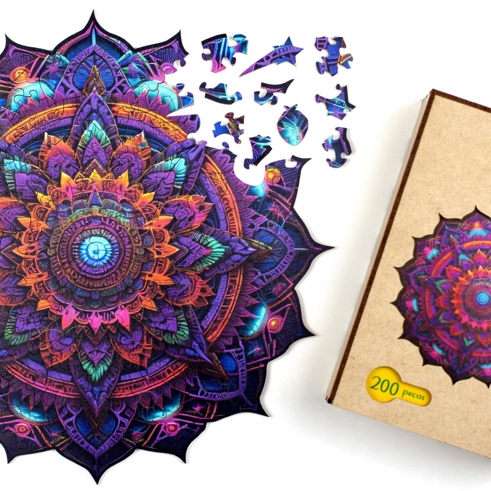 Quebra-Cabeça de Madeira da Mandala Espiritualidade