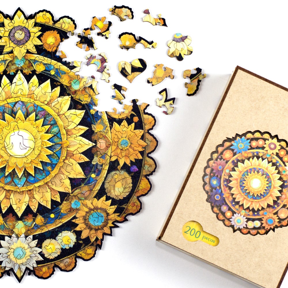 Quebra-Cabeça de Madeira da Mandala Meditação