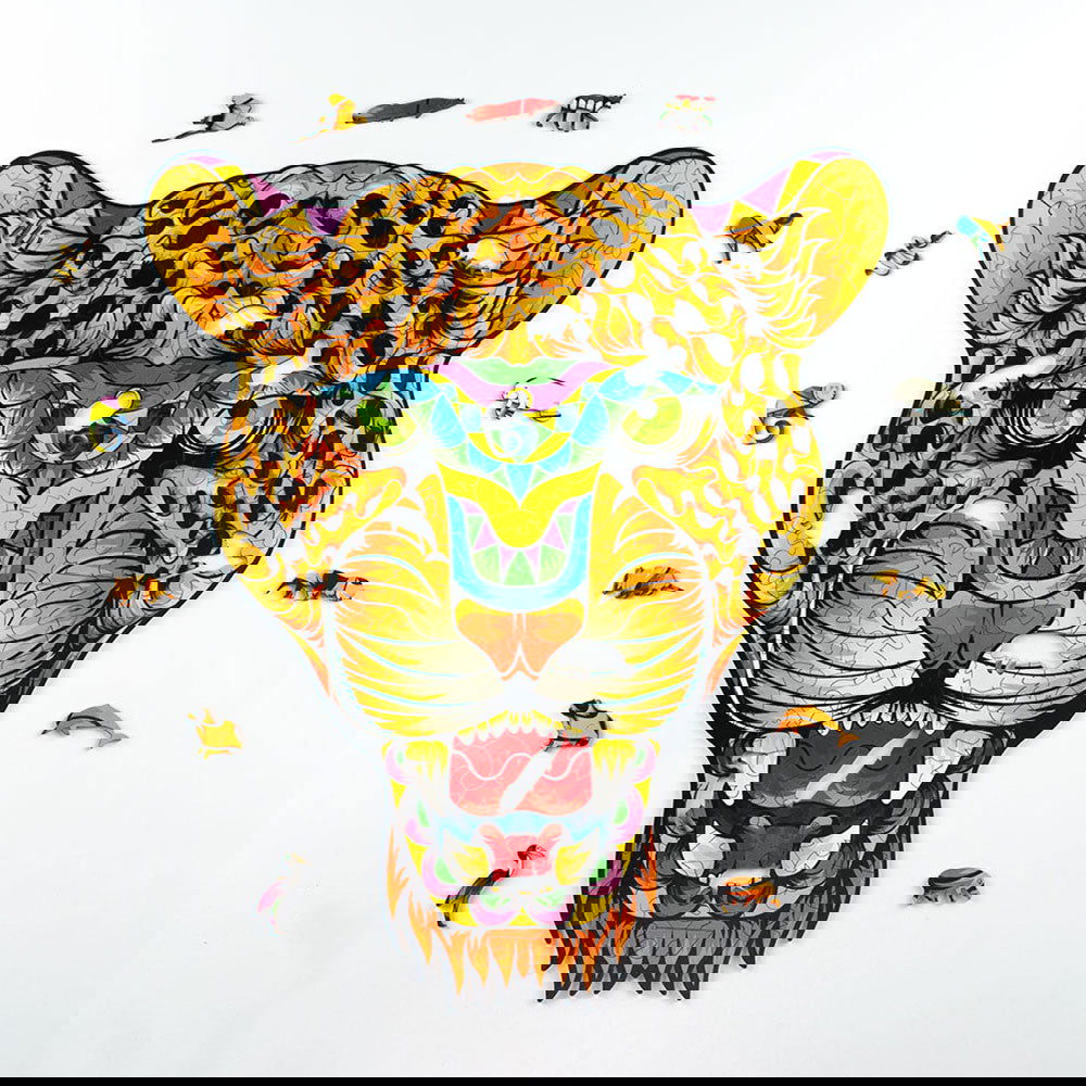 Quebra-Cabeça de Madeira Onça-Pintada