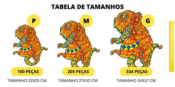 Quebra-Cabeça de Madeira Mico-Leão-Dourado