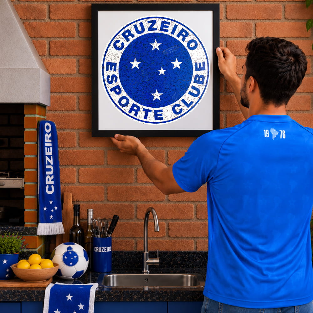 Decoração com Quebra-Cabeça Escudo do Cruzeiro