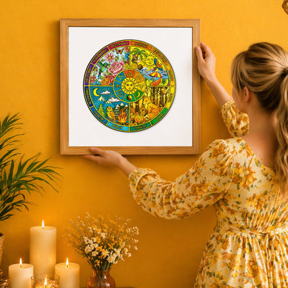 Mandala Ciclo da Vida como Decoração depois de colado e colocado na parede