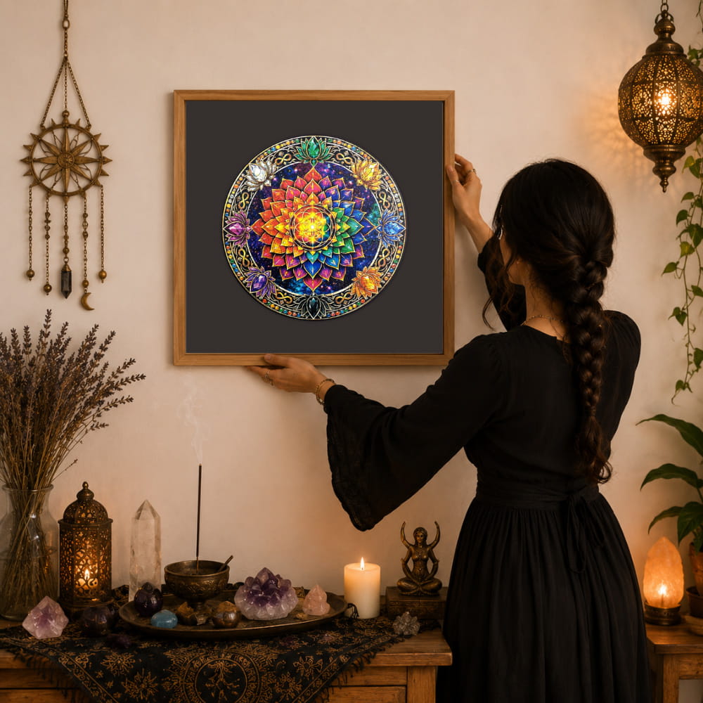 Decoração de parede - um quadro com o quebra-cabeça da Mandala Mística