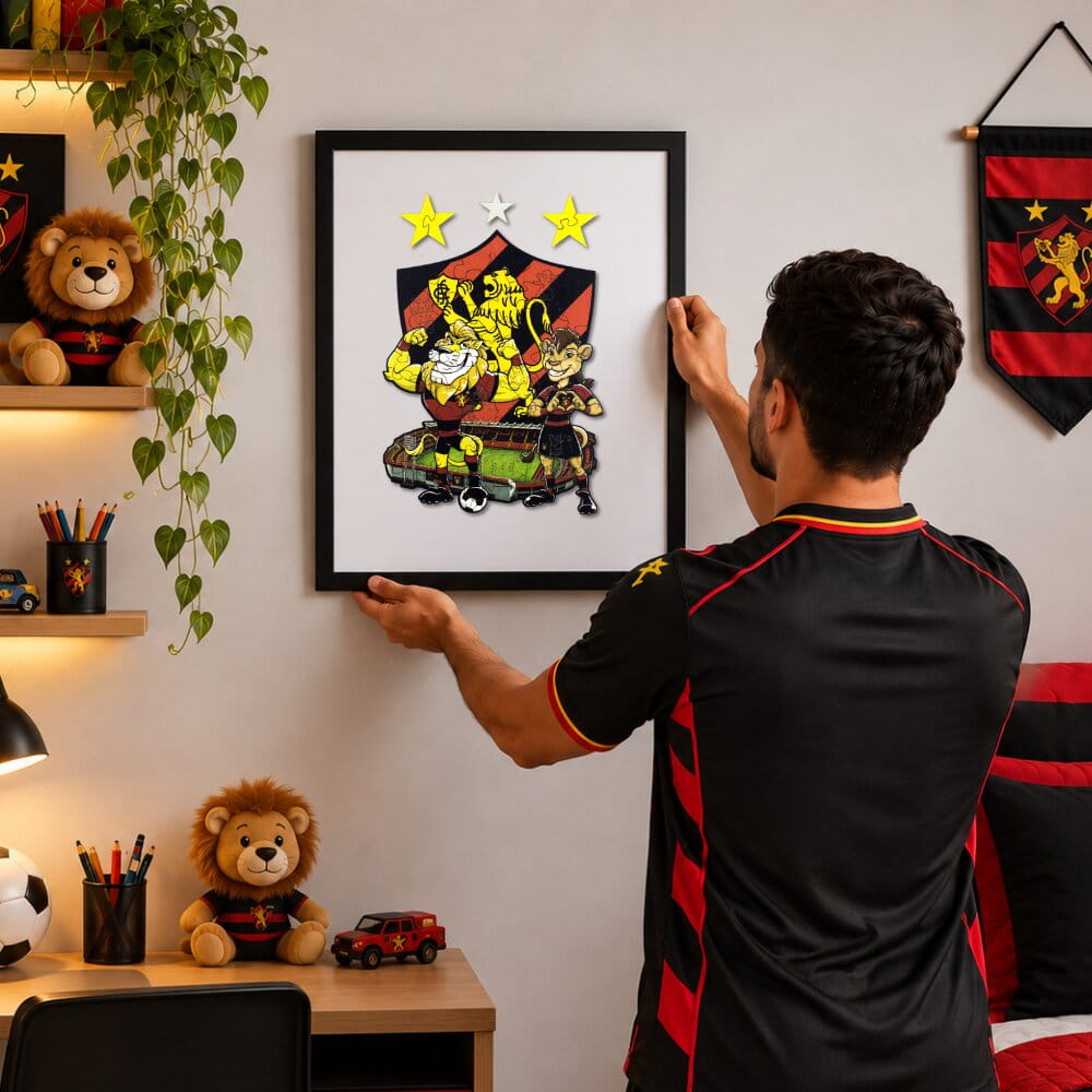 Peça Temática do Mascote do Sport Recife em Madeira