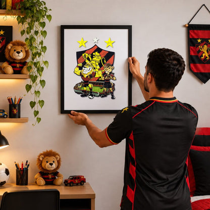 Peça Temática do Mascote do Sport Recife em Madeira