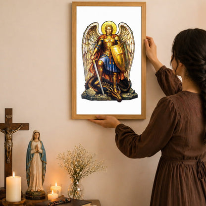 Miguel São Arcanjo Decoração Religiosa como Quadro