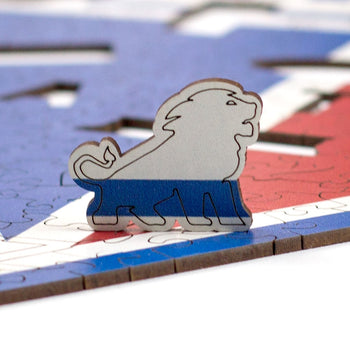 Detalhe da peça temática do mascote Leão do Pici