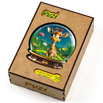 Embalagem de Madeira do Quebra-Cabeça Orbe Girafa (Puzi)
