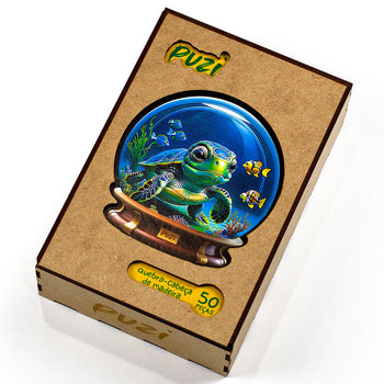 Embalagem de Madeira do Quebra-Cabeça Orbe Tartaruga (Puzi)