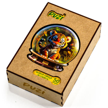 Embalagem de Madeira do Quebra-Cabeça Orbe Tigre (Puzi)