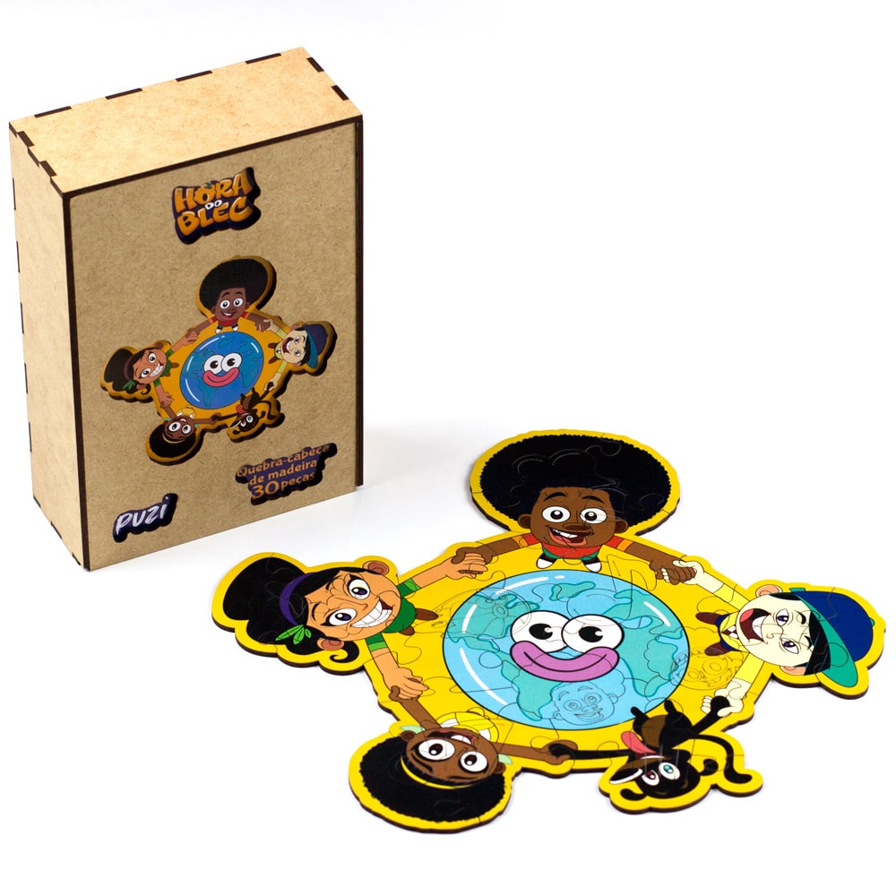 Puzzle Hora do Blec - Personagens Blec, Lara, Yayá, Yuki e Basquiat