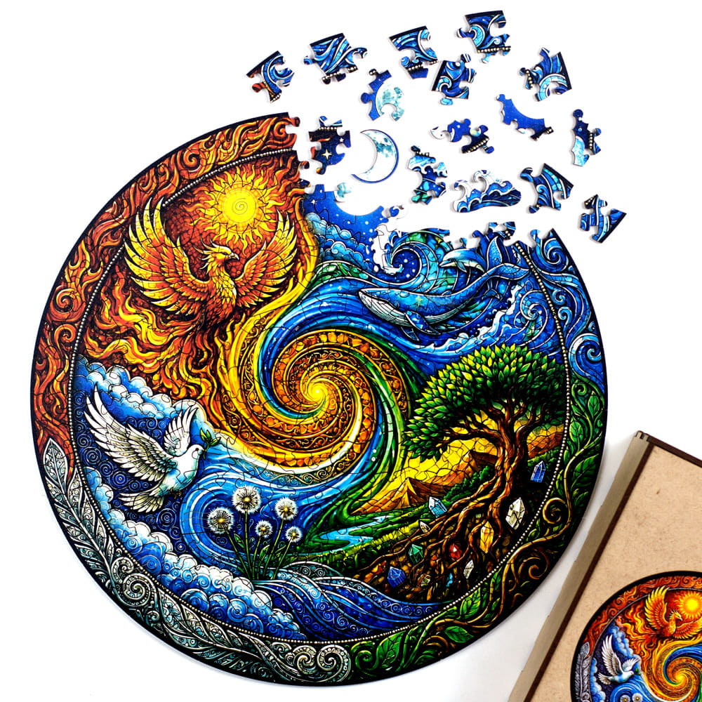 Detalhe da espiral central da Mandala Elemental representando a quintessência e a união dos quatro elementos