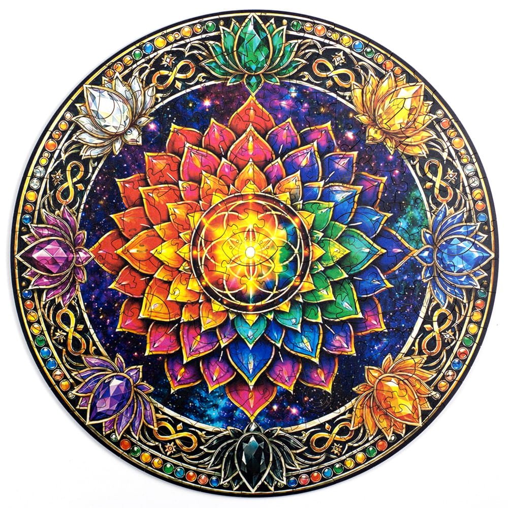 Quebra-cabeça Mandala Mística circular montado