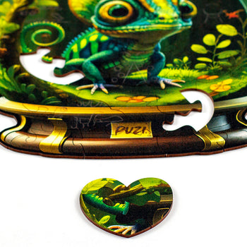 Mini-Puzzle Orbe Camaleãozinho - Monte o Coração!