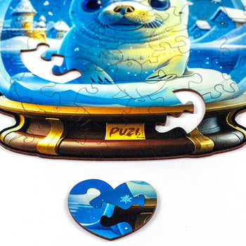 Mini-Puzzle Orbe Foquinha - Monte o Coração!