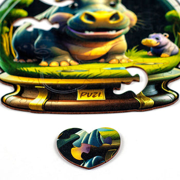 Mini-Puzzle Orbe Hipopótamozinho - Monte o Coração!