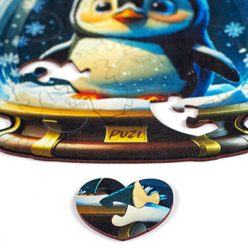 Mini-Puzzle Orbe Pinguinzinho - Monte o Coração!