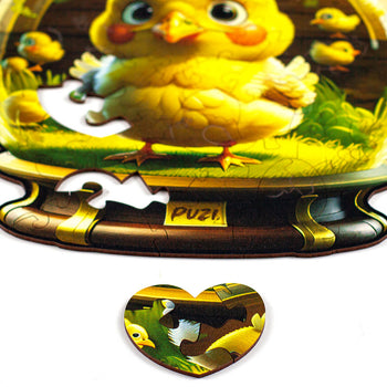 Mini-Puzzle Orbe Pintinho - Monte o Coração!