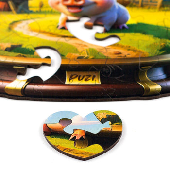 Mini-Puzzle Orbe Porquinho - Monte o Coração!