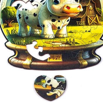 Mini-Puzzle Orbe Vaquinha - Monte o Coração!