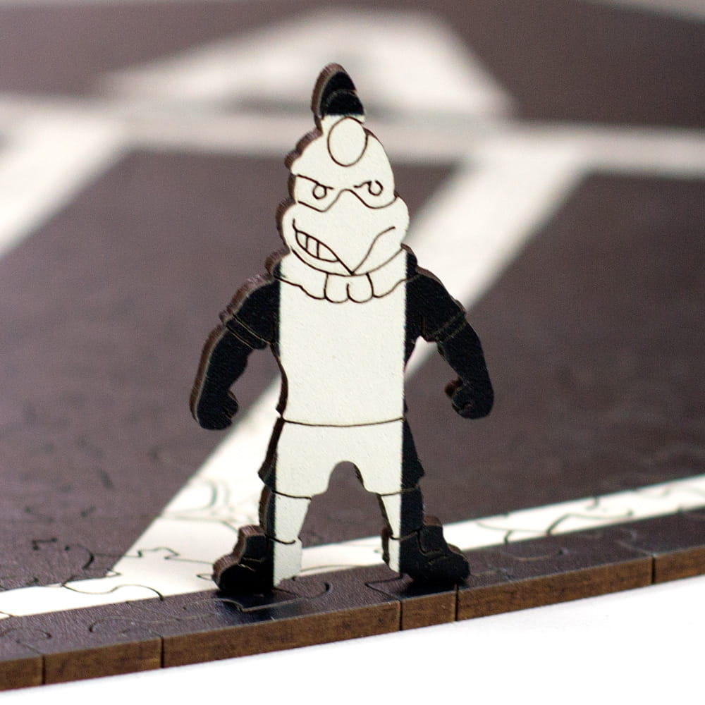 Peça temática de madeira do mascote Galo do Atlético Mineiro