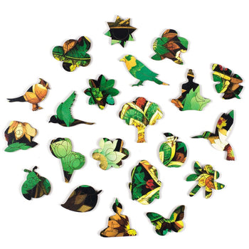 Peças da Mandala de Madeira da Natureza (flores, insetos, pássaros, árvores e mais)