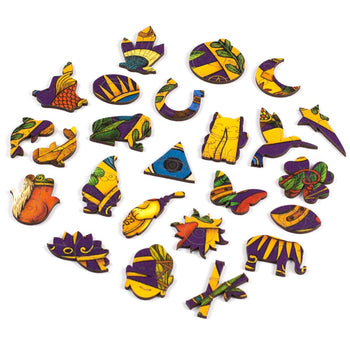 Peças da Mandala de Madeira da Prosperidade