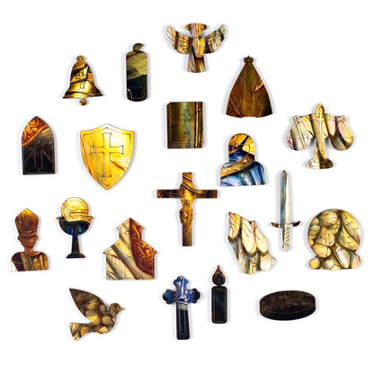 Peças temáticas religiosas em formatos especiais do quebra-cabeça São Miguel Arcanjo Puzi