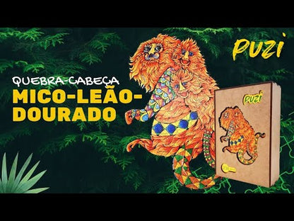 Quebra-Cabeça de Madeira Mico-Leão-Dourado