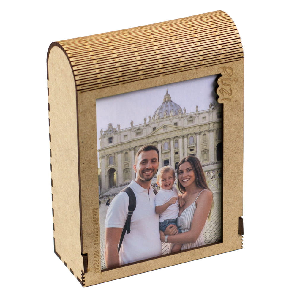 Puzzle de Madeira Religioso com Caixa que vira Porta-Retrato