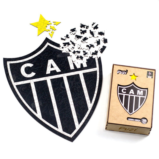 Quebra-cabeça do Atlético Mineiro com caixa premium de madeira Puzi