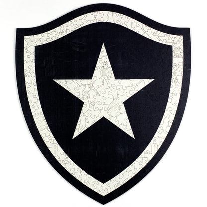 Quebra-cabeça de madeira do Botafogo com escudo oficial montado