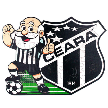 Quebra-Cabeça para crianças do Ceará montado com a imagem do mascote vozão e o escudo do clube