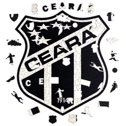 Quebra-Cabeças do Escudo do Ceará com as peças temáticas ao redor