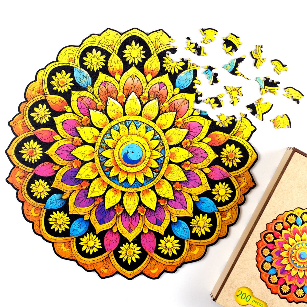 Quebra-Cabeça de Madeira da Mandala Amor