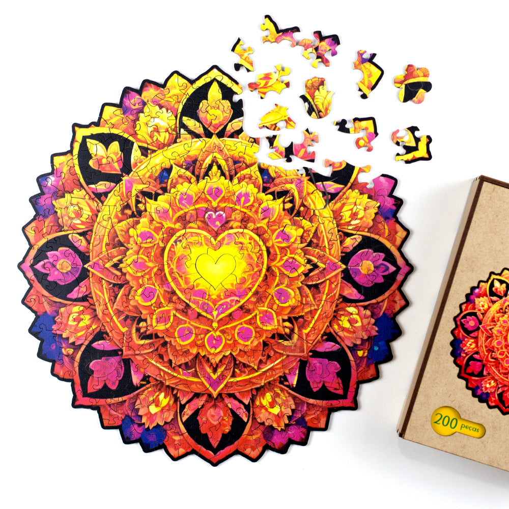 Quebra-Cabeça de Madeira da Mandala Amor