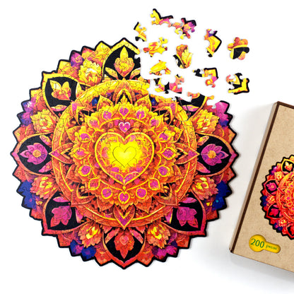 Quebra-Cabeça de Madeira da Mandala Amor