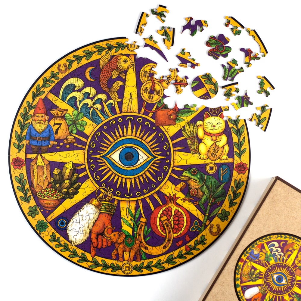 Quebra-Cabeça de Madeira da Mandala Prosperidade