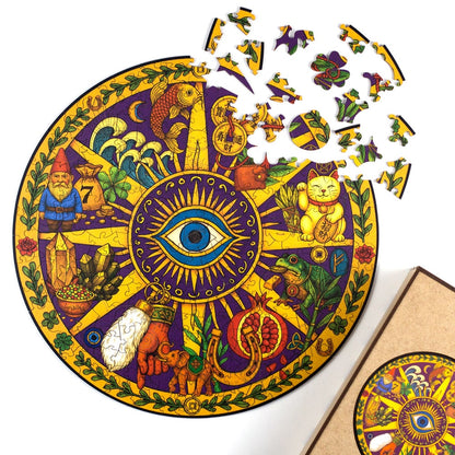 Quebra-Cabeça de Madeira da Mandala Prosperidade