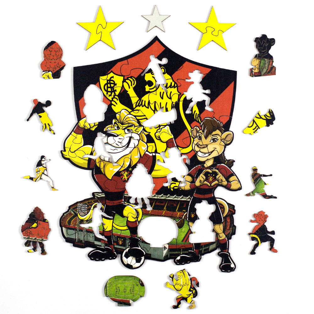 Quebra-Cabeça Infantil do Sport Recife com Peças de Madeira