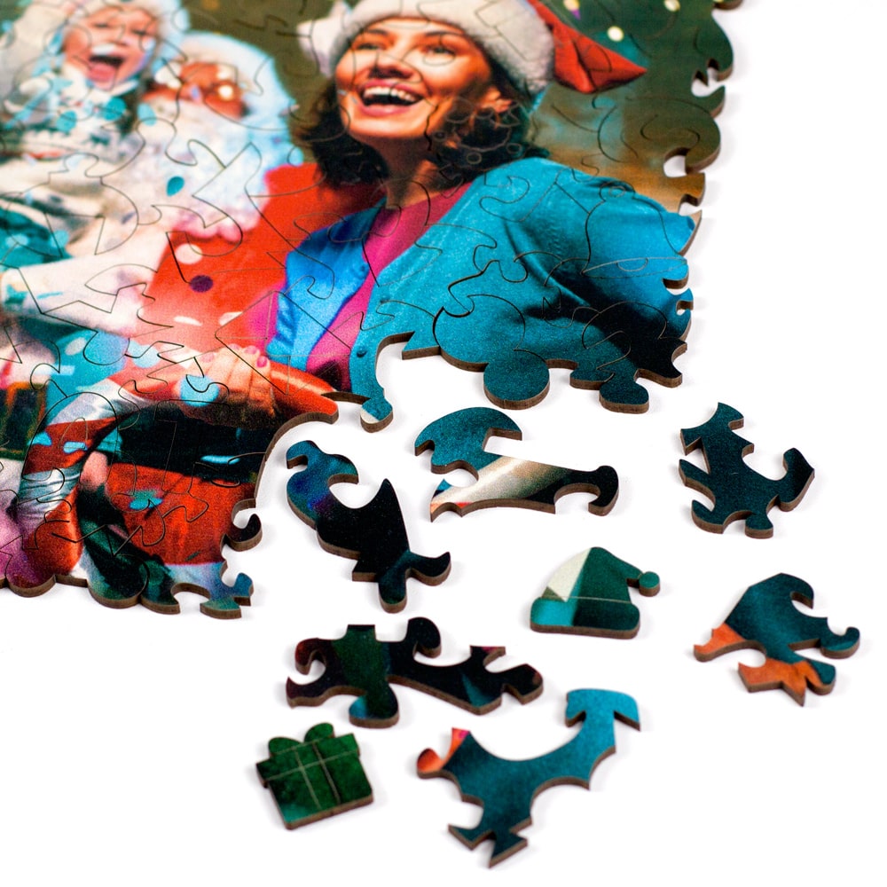 Quebra-Cabeça de Natal feito com Madeira