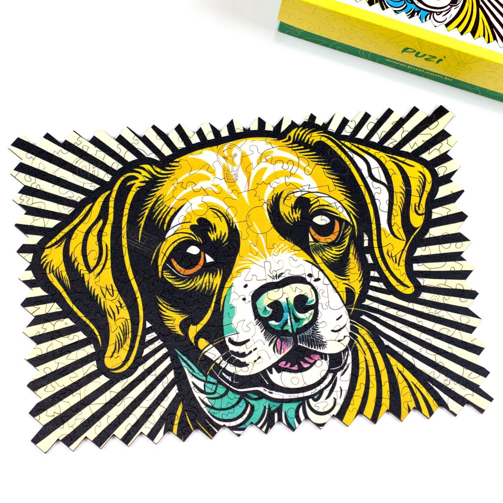 Quebra-Cabeça de Madeira Puzi Pop Art Cachorro