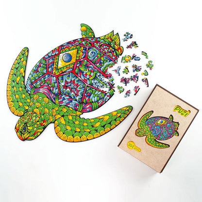 Quebra-Cabeça de Madeira Tartaruga