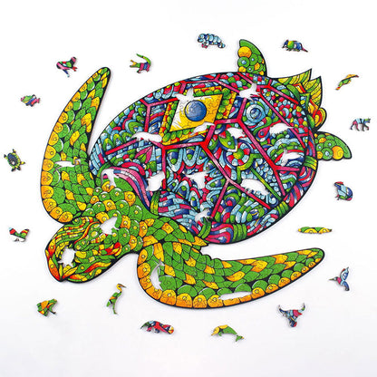 Quebra-Cabeça de Madeira Tartaruga