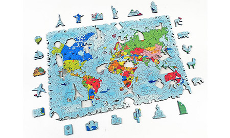 Puzzle de Madeira Mapa Mundi